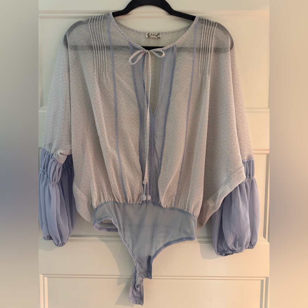 Free people bodysuit sheer blouse